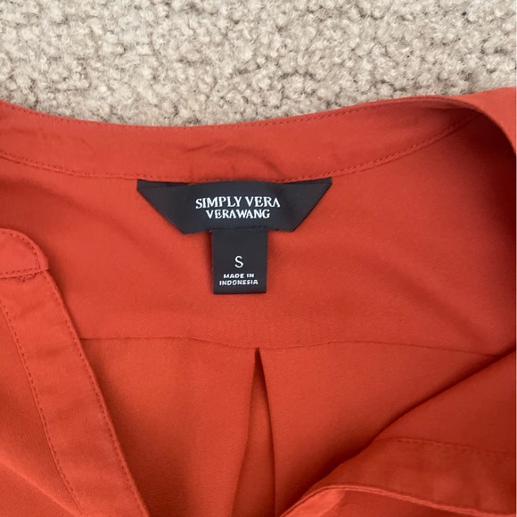 Burnt orange office attire, long sleeve blouse - Picture 2 of 2